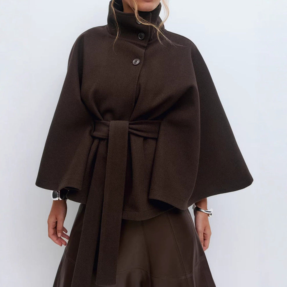 Women's Batwing Sleeve Belted Coat