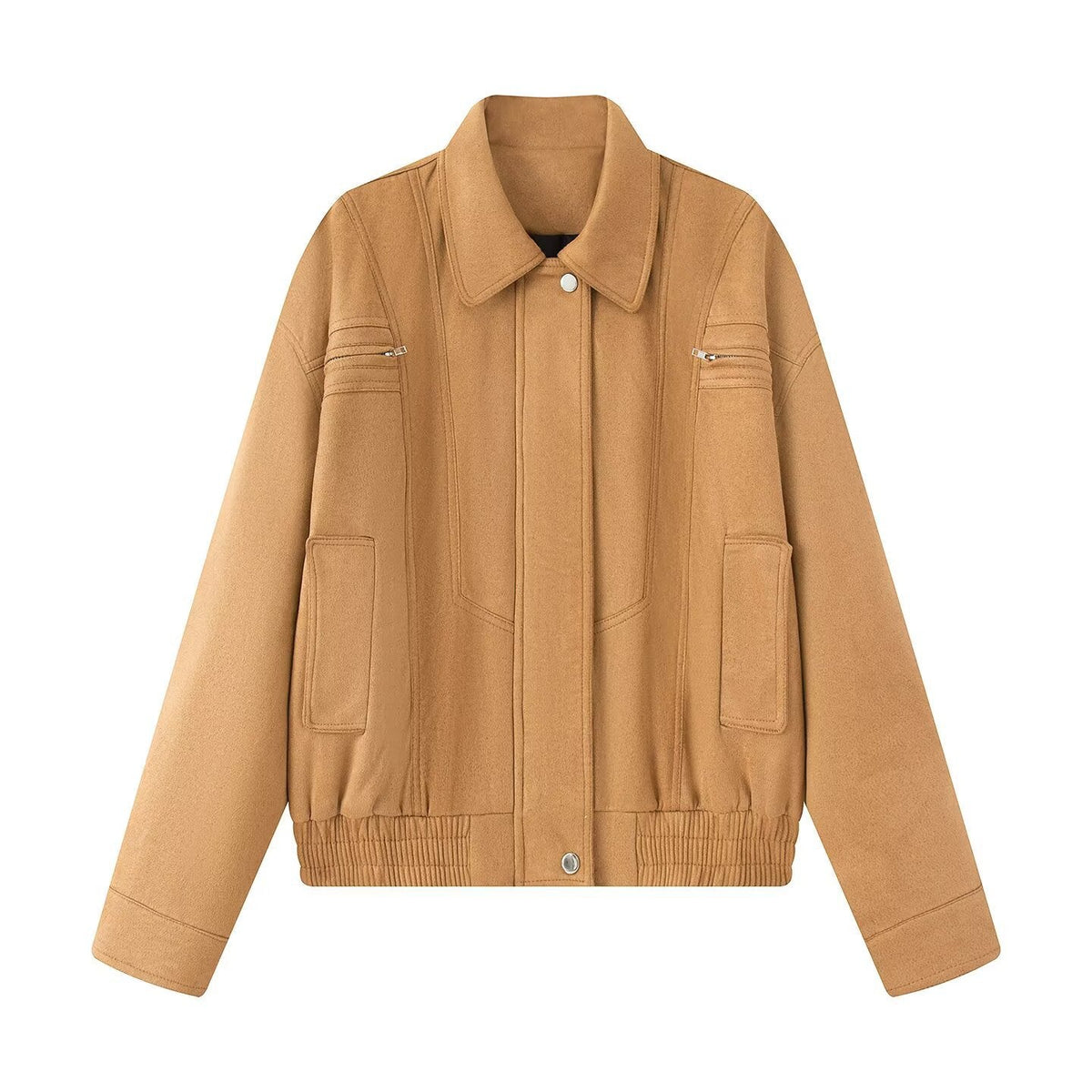 Women's Retro Biker Jacket Cropped Silhouette