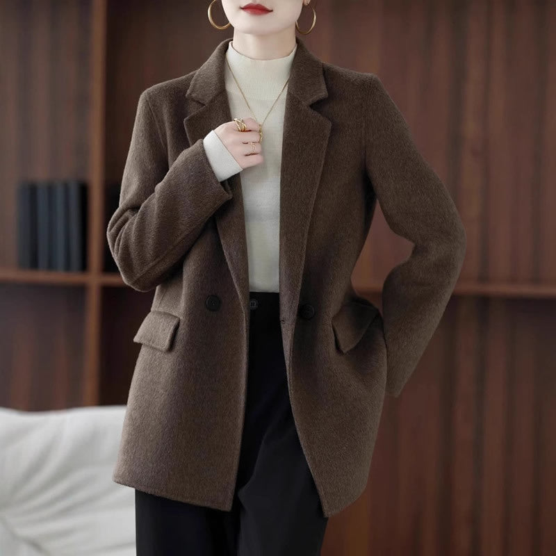 Women's Double-Sided Wool Coat for Winter