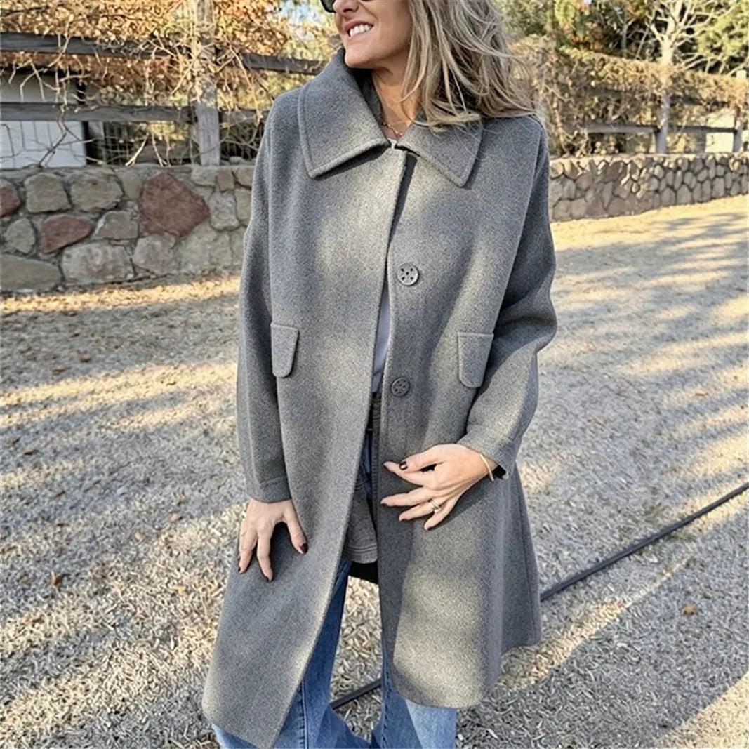 Women's Wool Blend Single-Breasted Coat