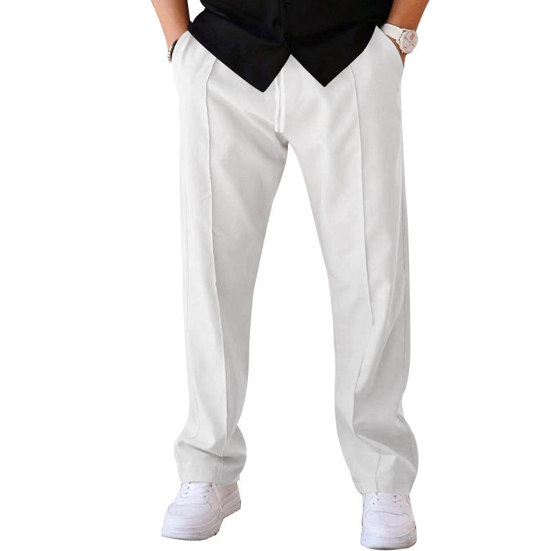 Men's Casual Loose Straight Pants with Drawstring