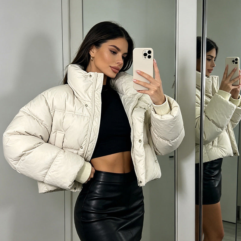 Women's Hooded Down Jacket Loose Fit Warm Coat