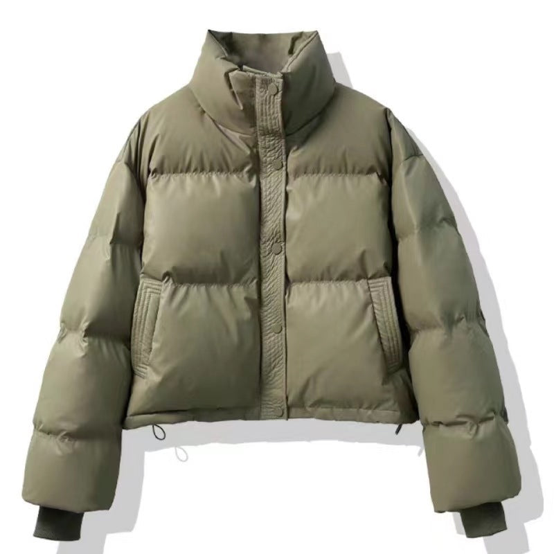 Women's Thickened PU Leather Cotton-Padded Short Coat