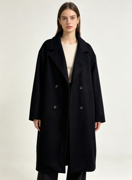 Women's Mid-Length Wool Blend Cardigan Coat