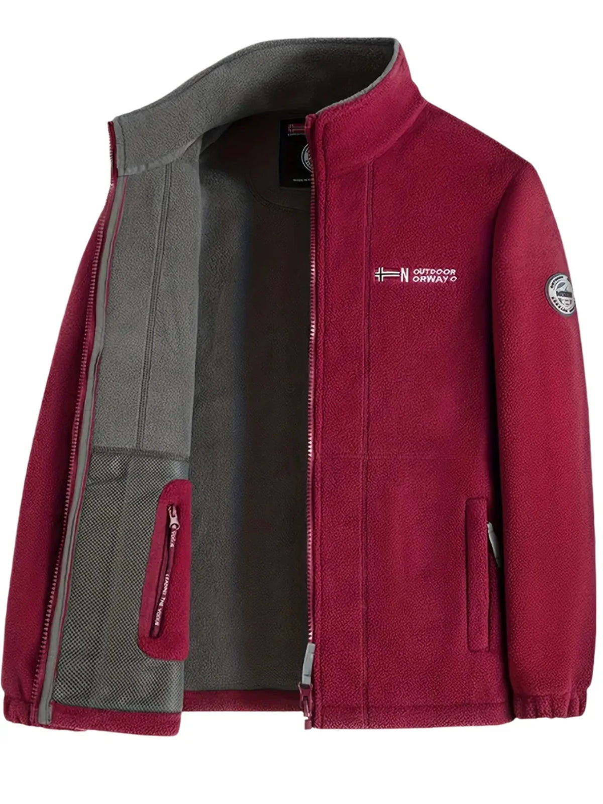 Men's Fleece Jacket with Collar for Outdoor Activities