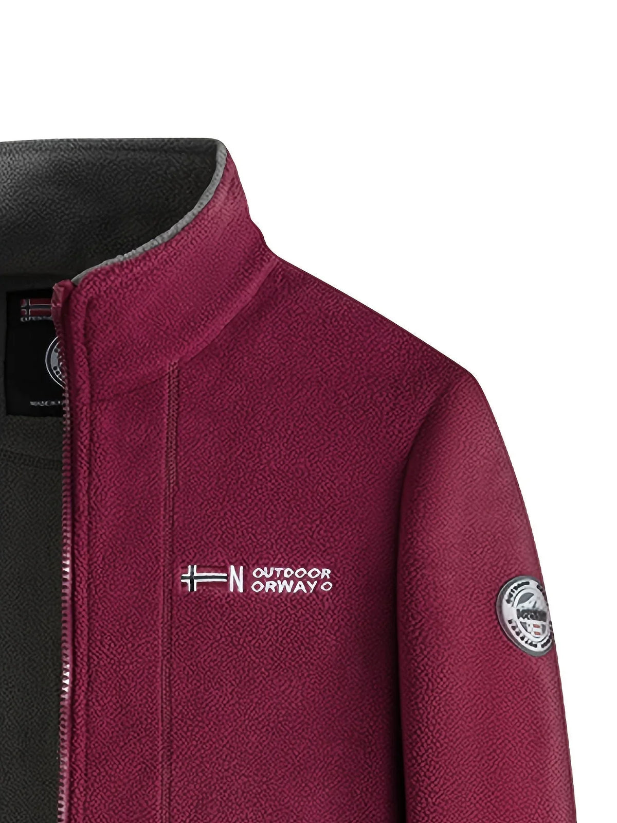 Men's Fleece Jacket with Collar for Outdoor Activities