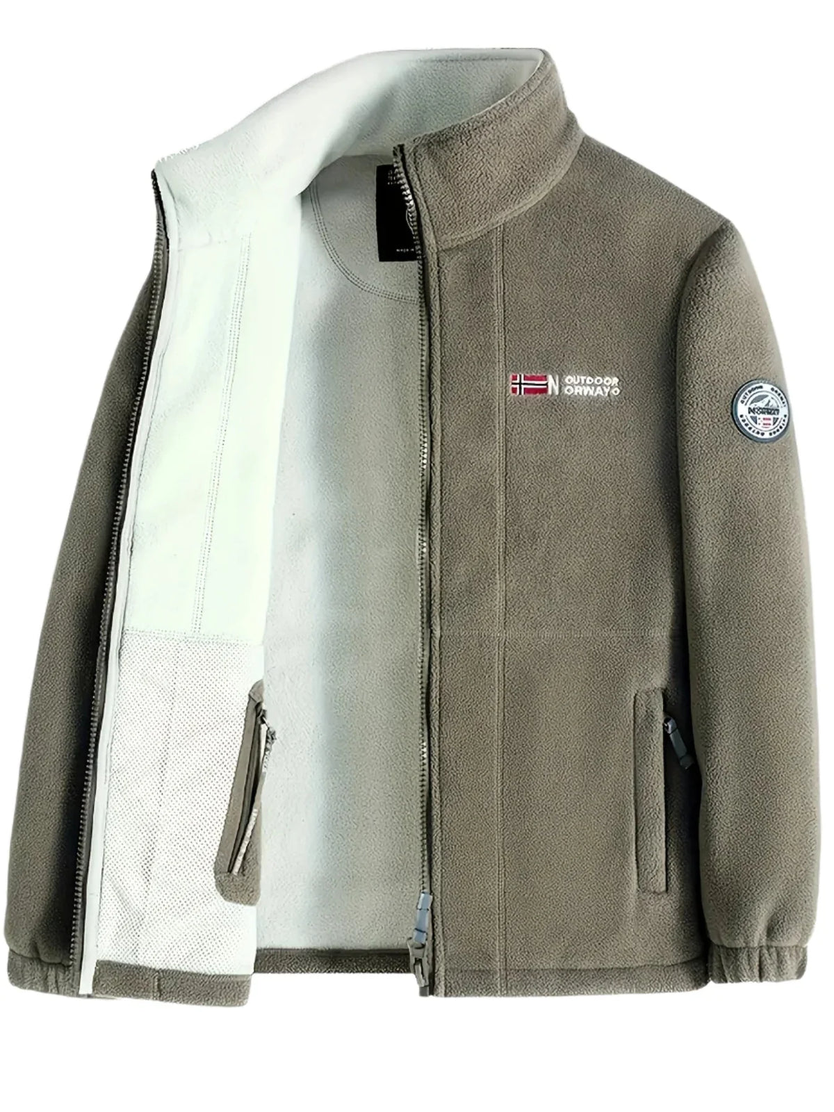 Men's Fleece Jacket with Collar for Outdoor Activities