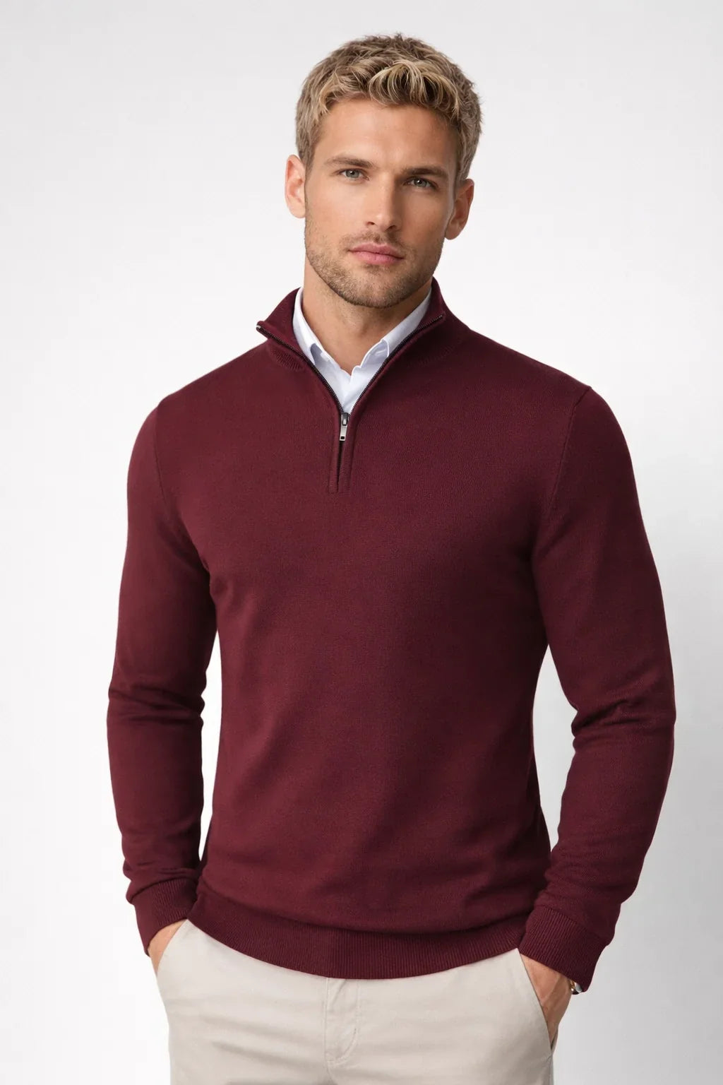 Men's Half Zip Sweater for Cold Weather Comfort