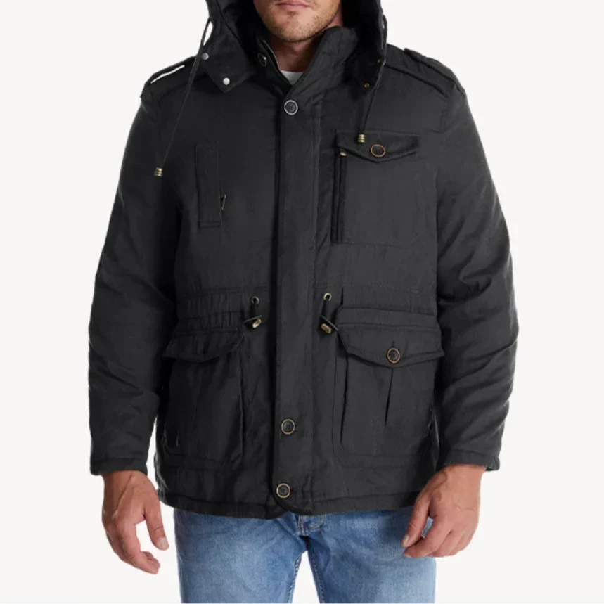 Men's Heavy-Duty Winter Jacket with Insulated Lining