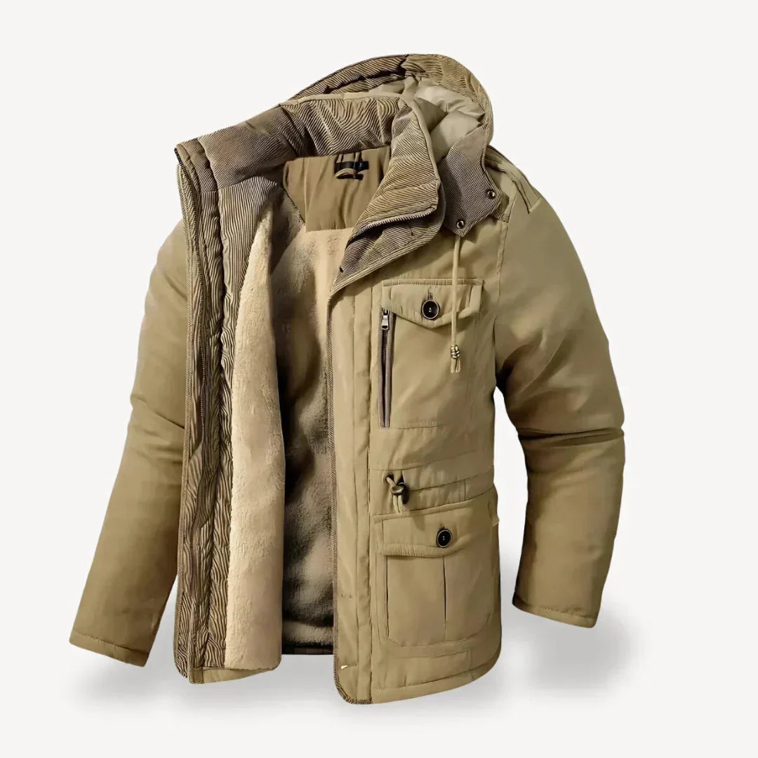 Men's Heavy-Duty Winter Jacket with Insulated Lining