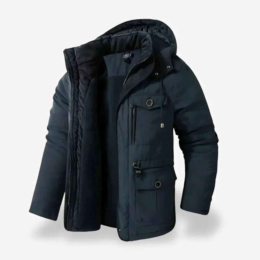 Men's Heavy-Duty Winter Jacket with Insulated Lining