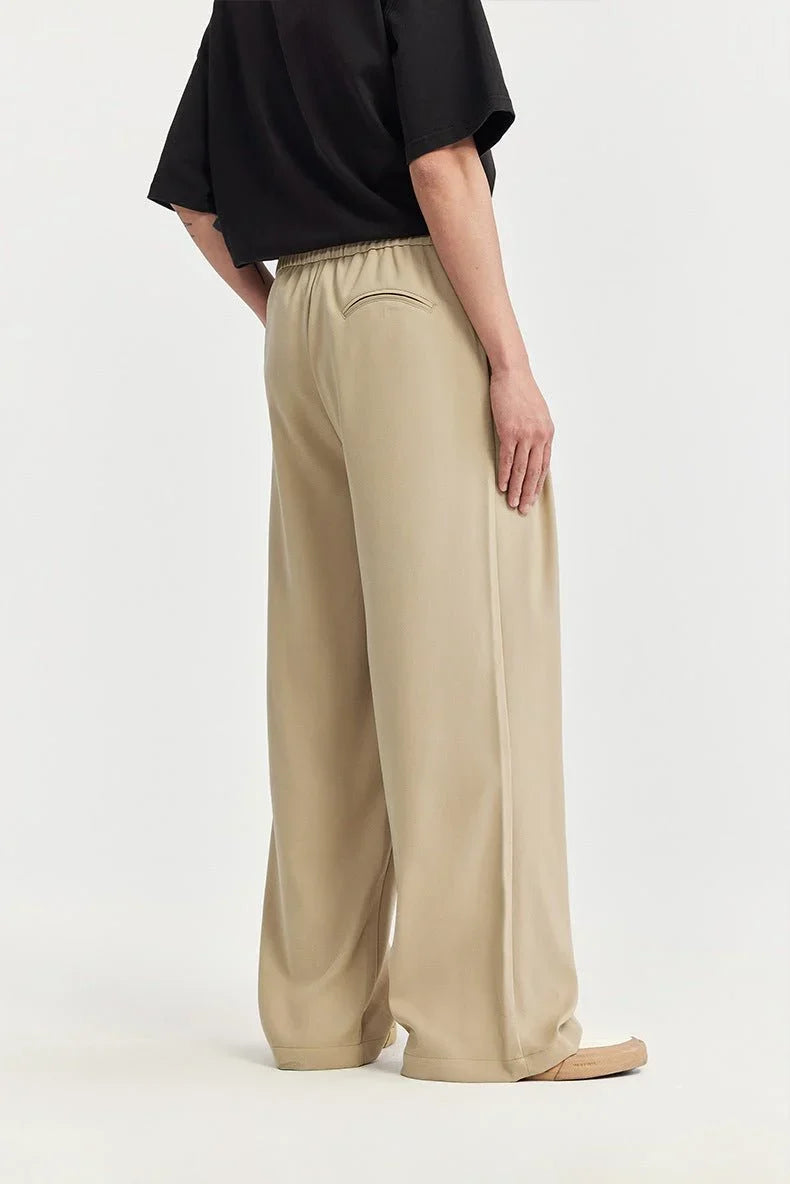 Men's Linen Wide Leg Drawstring Trousers