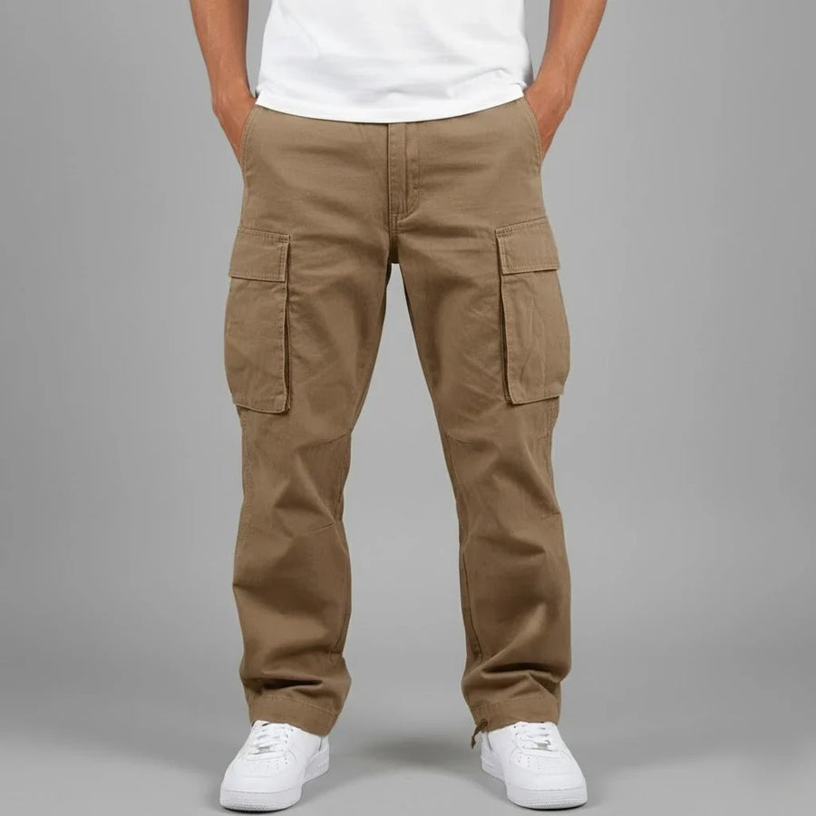 Men's Relaxed Fit Cargo Pants with Side Pockets