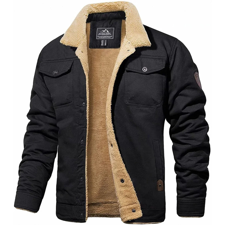 Men's Sherpa-Lined Winter Jacket for Cold Weather Comfort