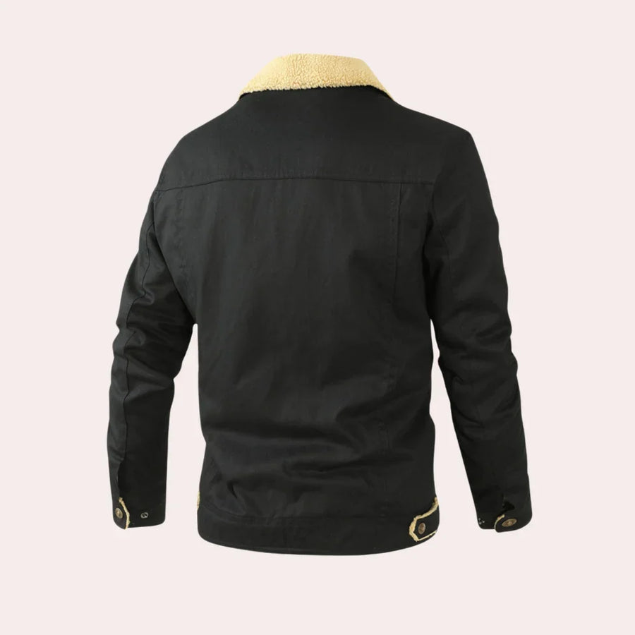 Men's Sherpa-Lined Winter Jacket for Cold Weather Comfort