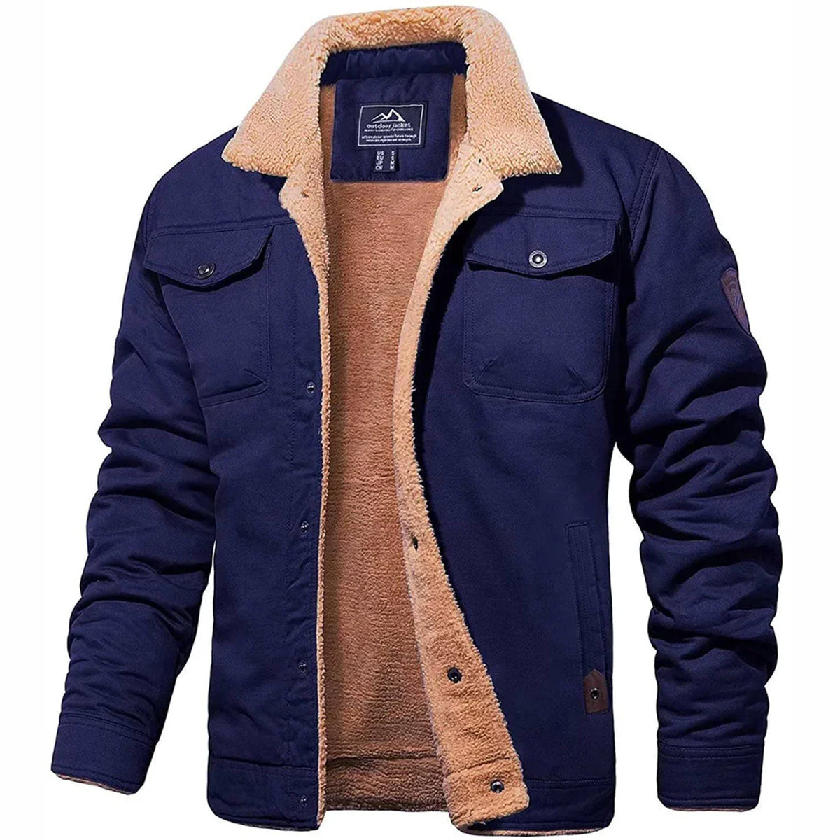 Men's Sherpa-Lined Winter Jacket for Cold Weather Comfort