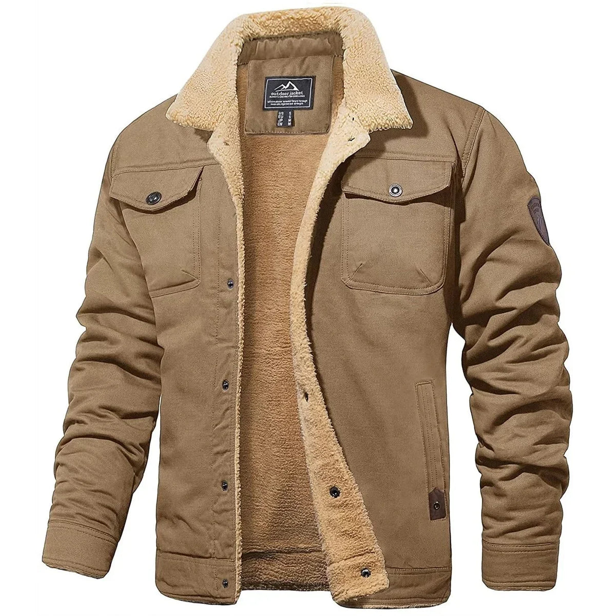 Men's Sherpa-Lined Winter Jacket for Cold Weather Comfort