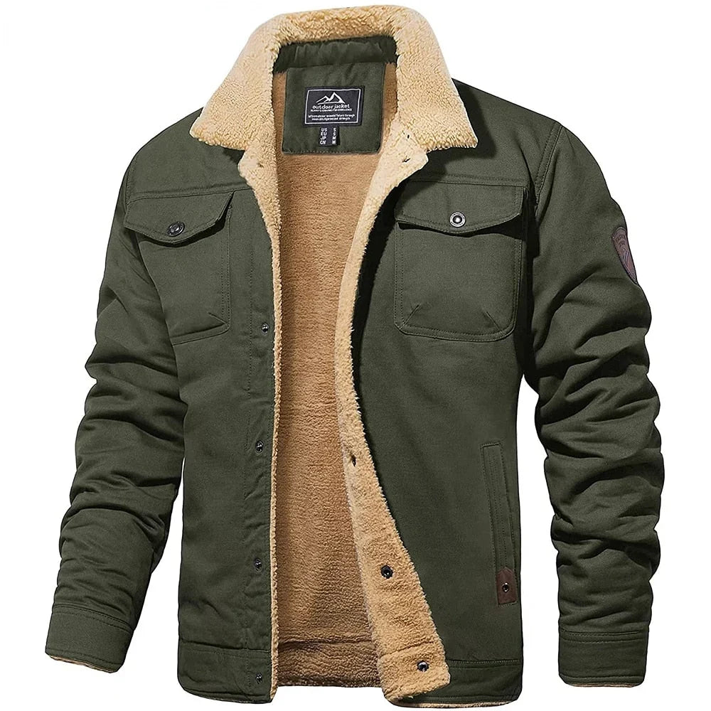 Men's Sherpa-Lined Winter Jacket for Cold Weather Comfort
