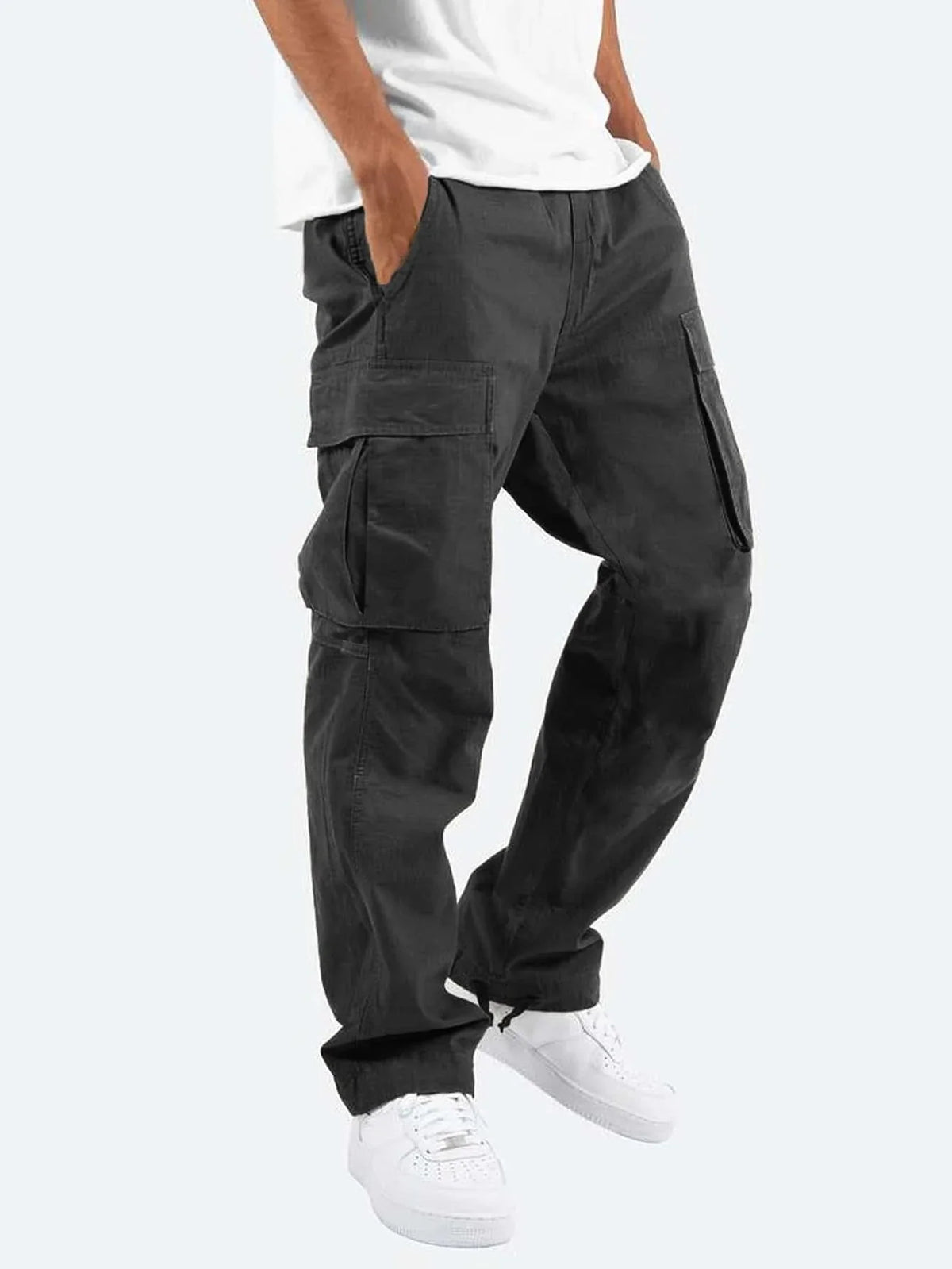 Men's Stretch Cargo Pants Long Length with Side Pockets