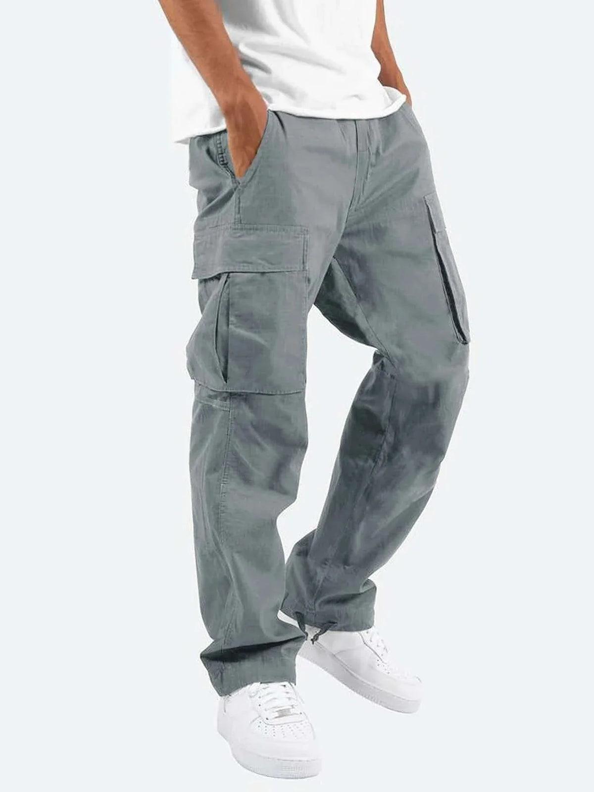 Men's Stretch Cargo Pants Long Length with Side Pockets