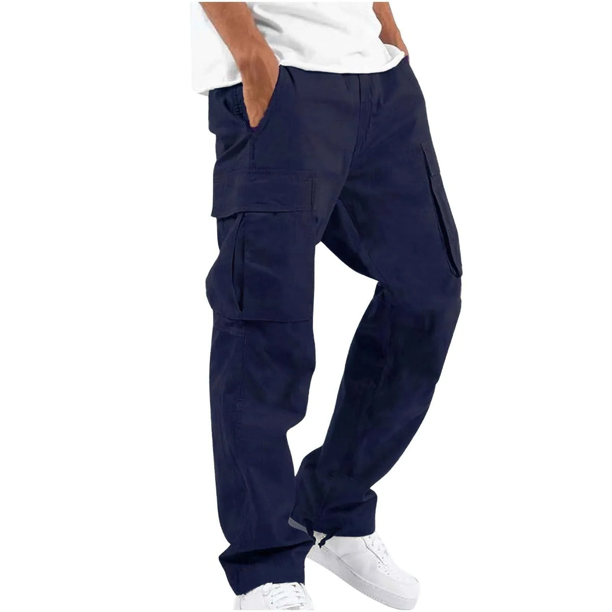 Men's Stretch Cargo Pants Long Length with Side Pockets