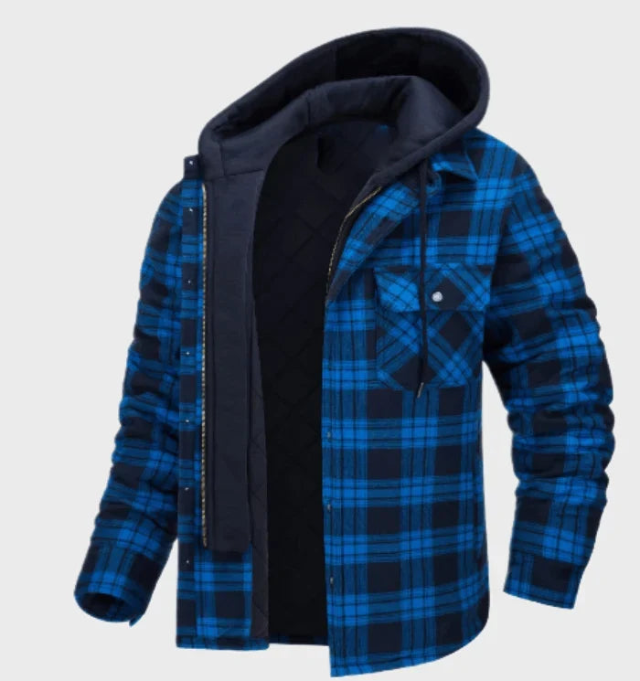 Men's Warm Checkered Overcoat for Cold Weather Fashion