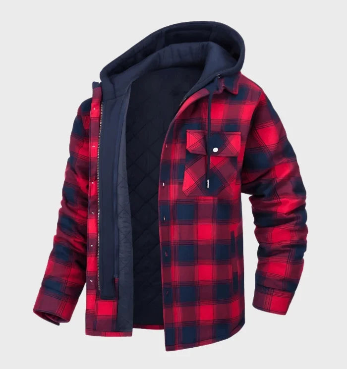 Men's Warm Checkered Overcoat for Cold Weather Fashion