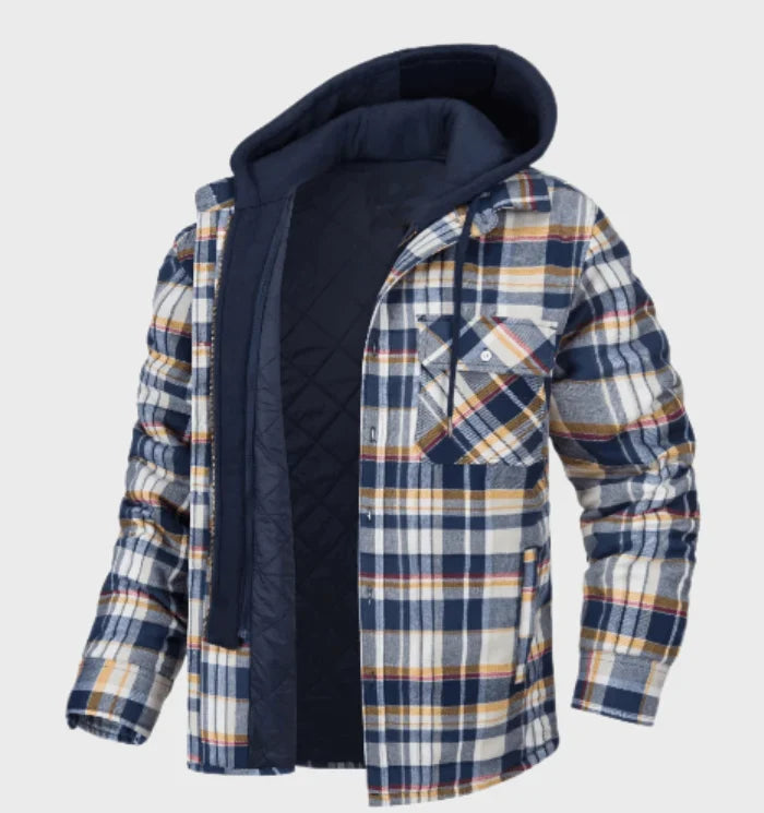 Men's Warm Checkered Overcoat for Cold Weather Fashion