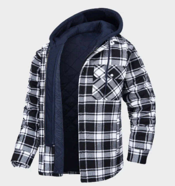 Men's Warm Checkered Overcoat for Cold Weather Fashion