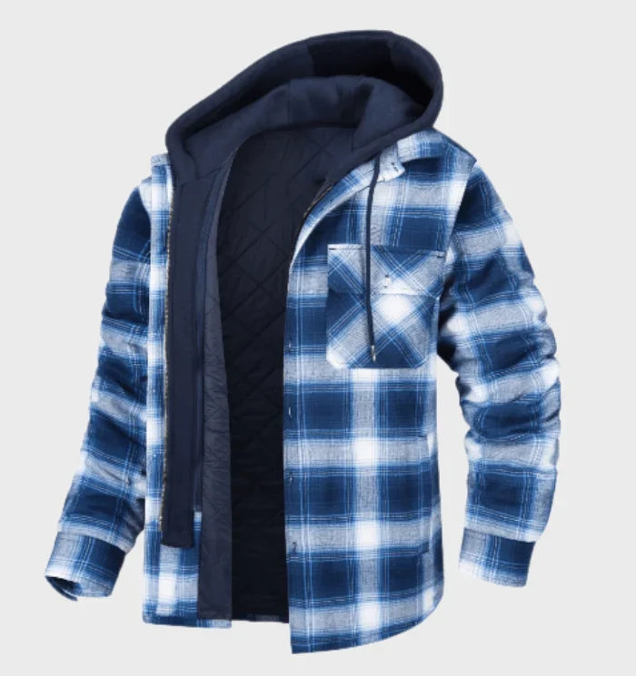 Men's Warm Checkered Overcoat for Cold Weather Fashion