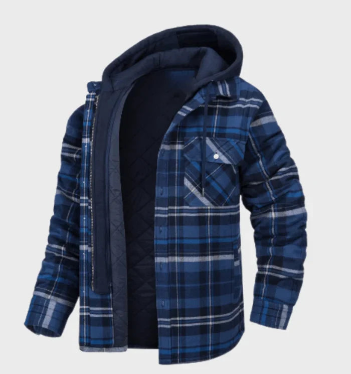 Men's Warm Checkered Overcoat for Cold Weather Fashion