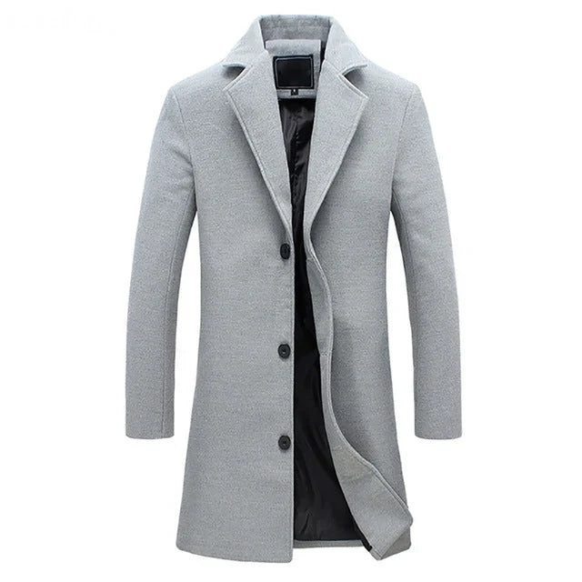 Men's Winter Trench Coat - Stylish Insulated Outerwear