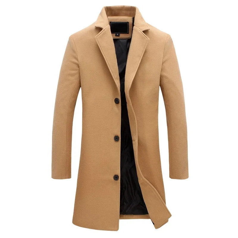 Men's Winter Trench Coat - Stylish Insulated Outerwear