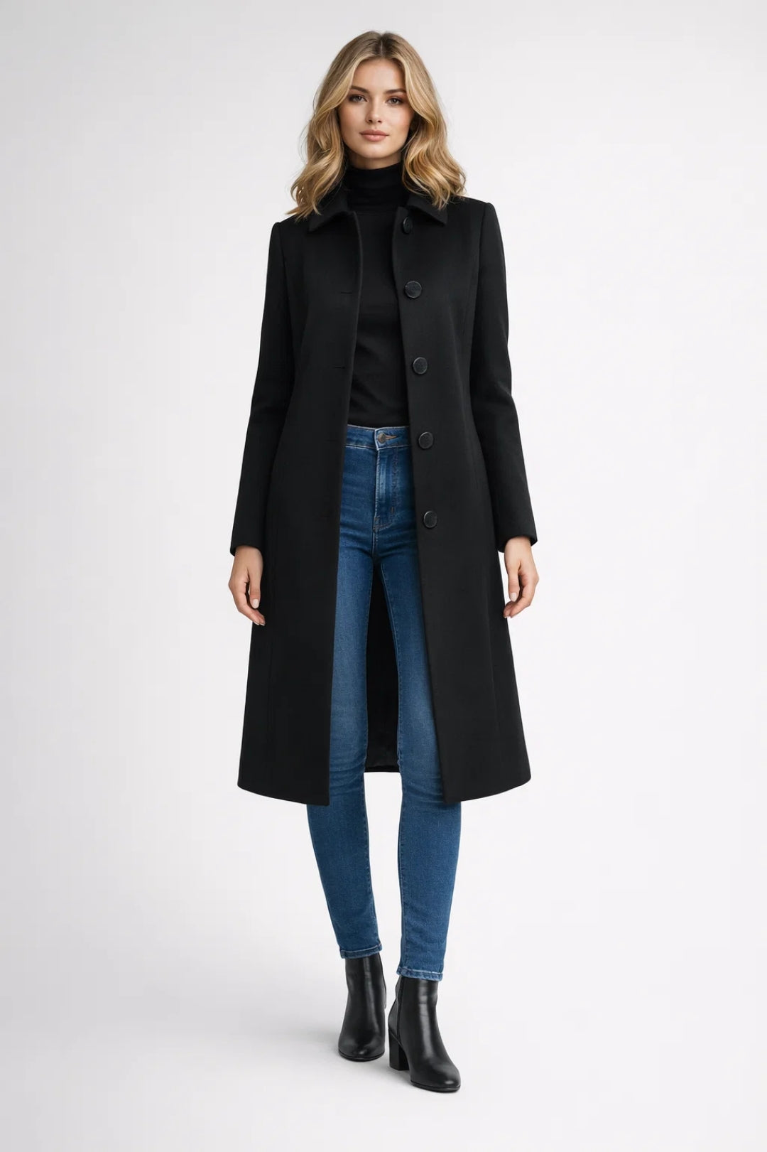 Women's Fitted Jacket – Elegant Long Design for Stylish Winter Wear