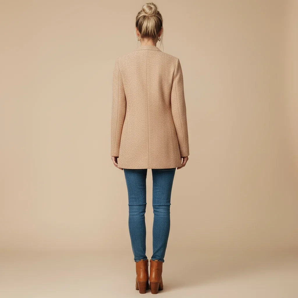 Women's Herringbone Long Blazer
