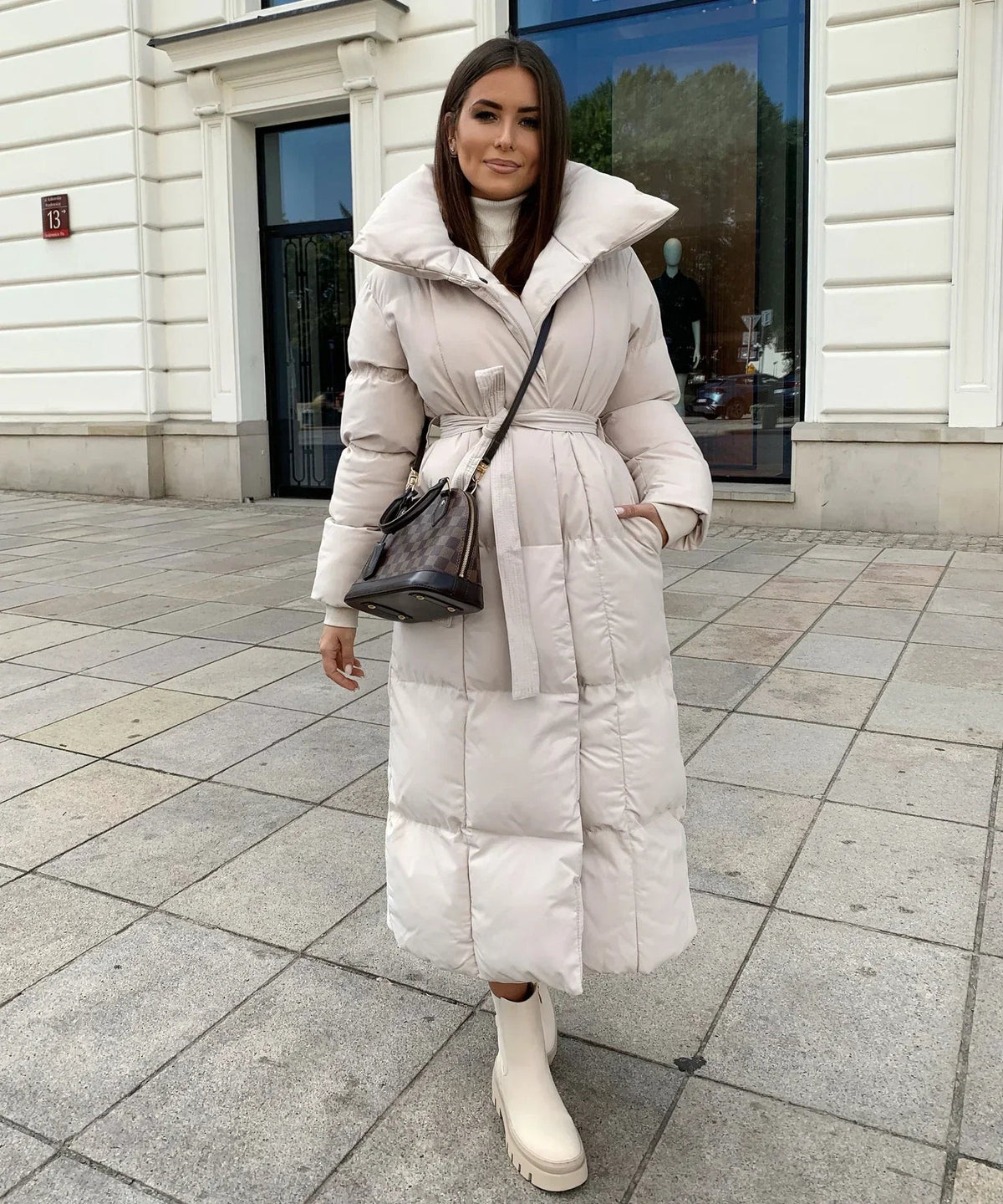 Women's Long Puffer Jacket - Quilted Winter Coat