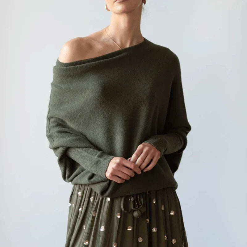 Women's Oversized Off-Shoulder Winter Sweater