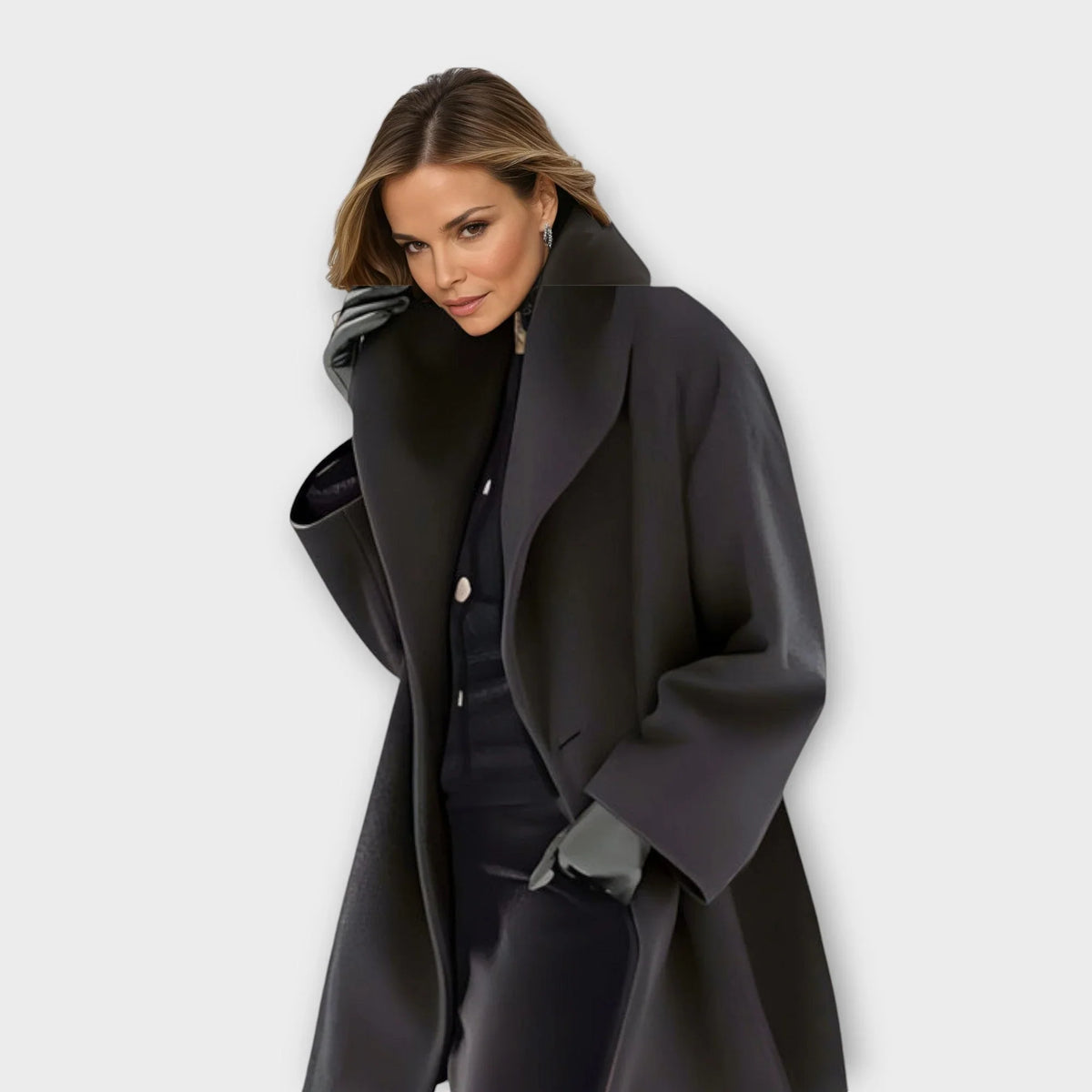 Women's Oversized Winter Coat with Wide Collar