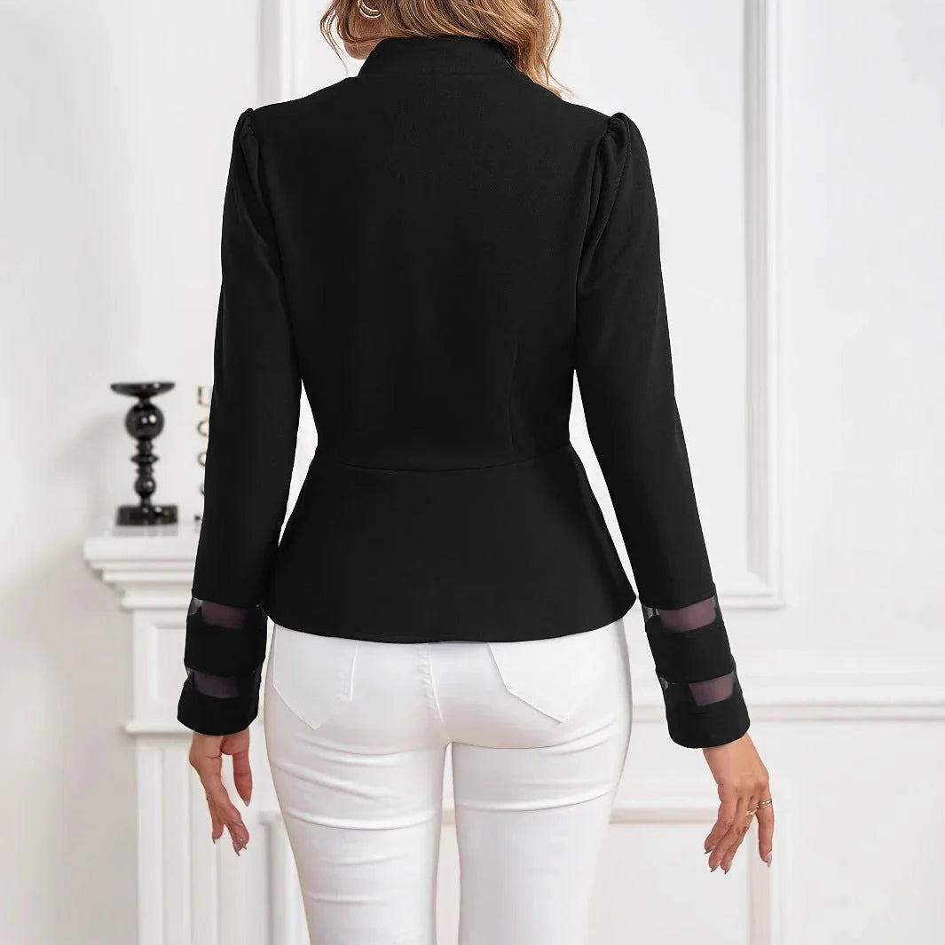 Women's Peplum Blazer Slim Fit Structured Shoulder