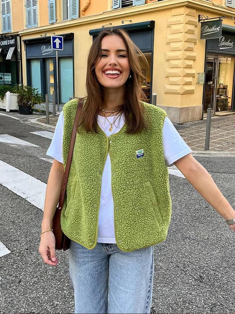 Women's Teddy Fleece Open-Front Vest
