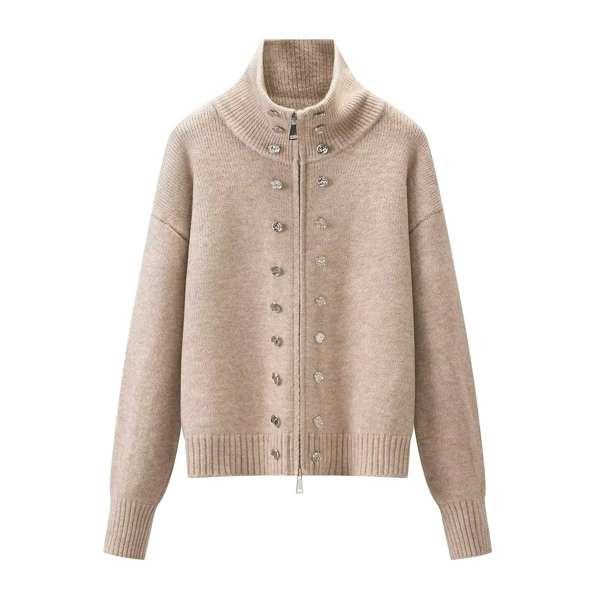 Women's Turtleneck Cardigan Jacket for Cozy Winter Style