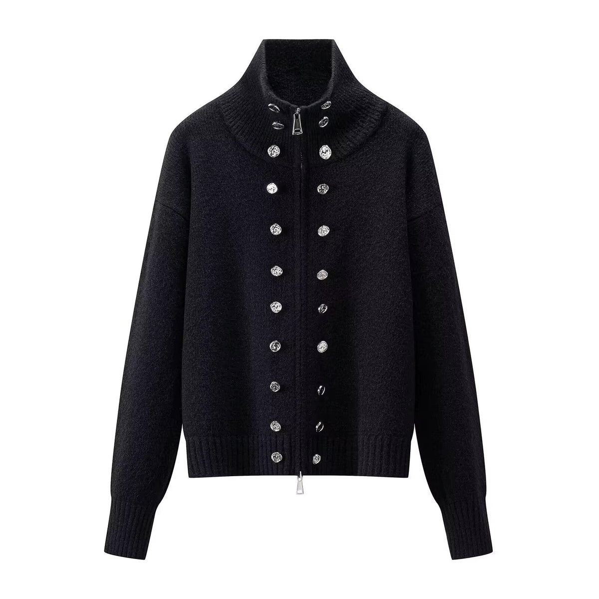 Women's Turtleneck Cardigan Jacket for Cozy Winter Style