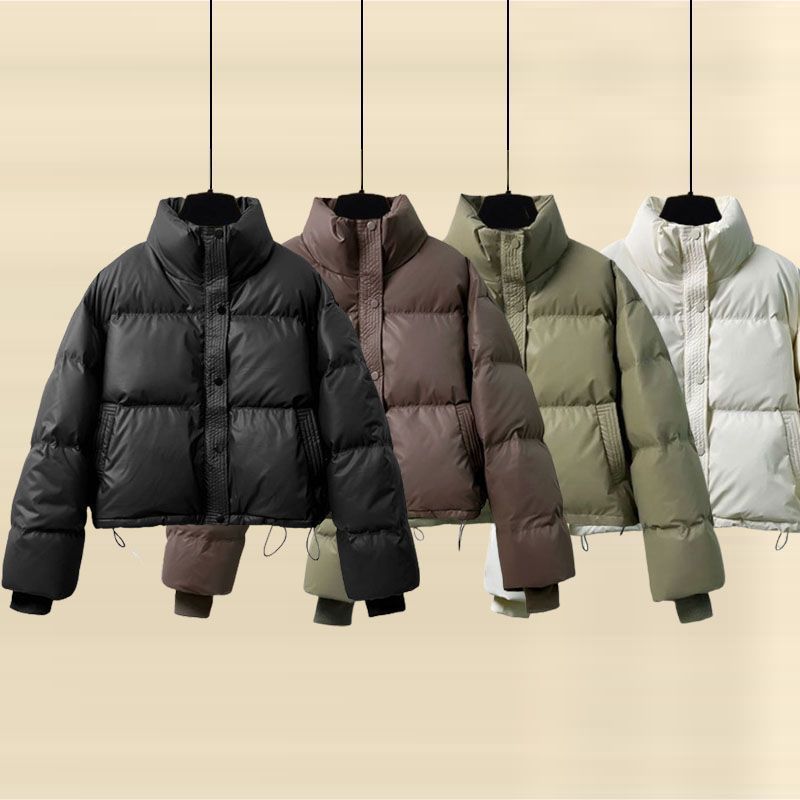 Women's Thickened PU Leather Cotton-Padded Short Coat