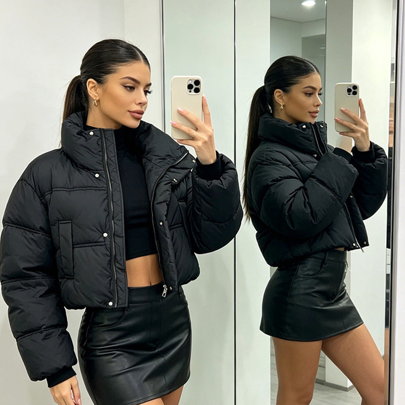 Women's Hooded Down Jacket Loose Fit Warm Coat