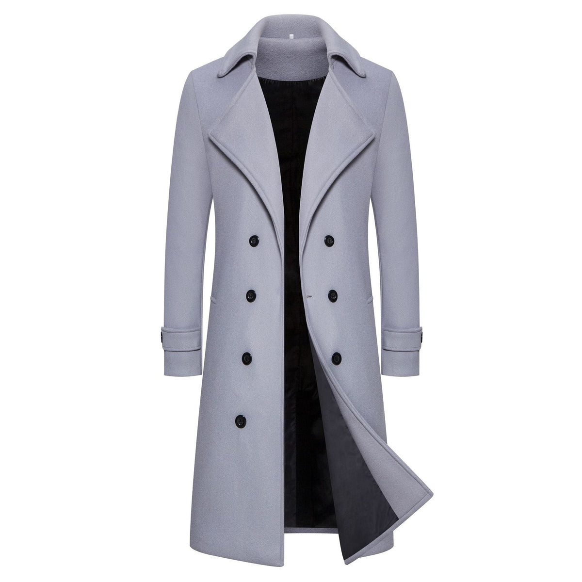 Men's Woolen Double Breasted Trench Coat