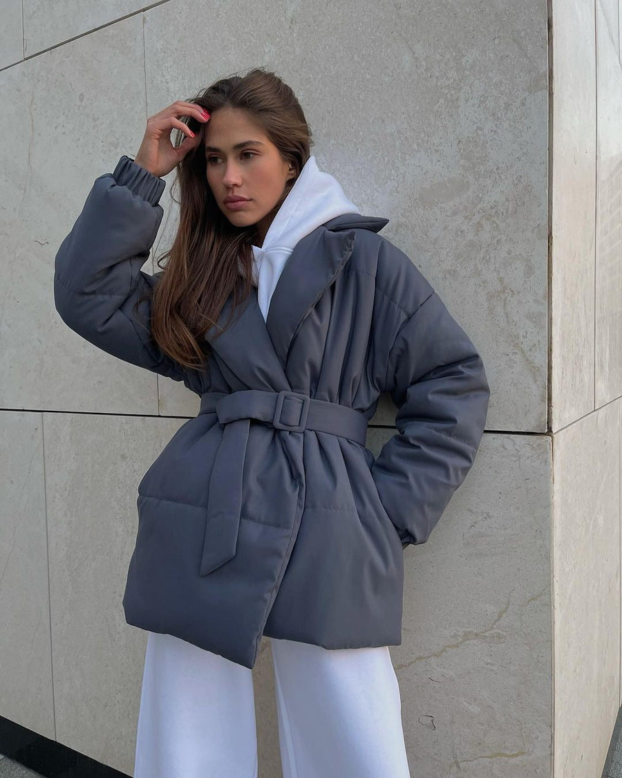 Women's Long Slim Fit Lapel Overcoat for Winter