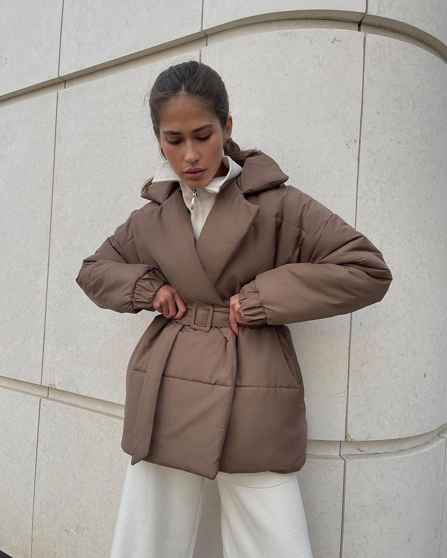 Women's Long Slim Fit Lapel Overcoat for Winter