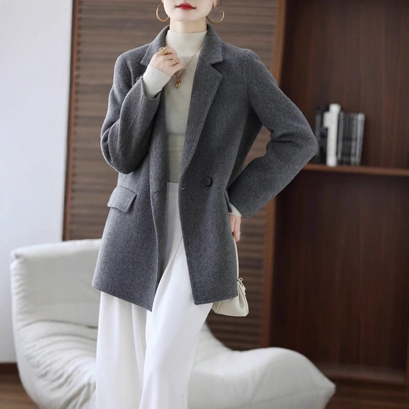 Women's Double-Sided Wool Coat for Winter