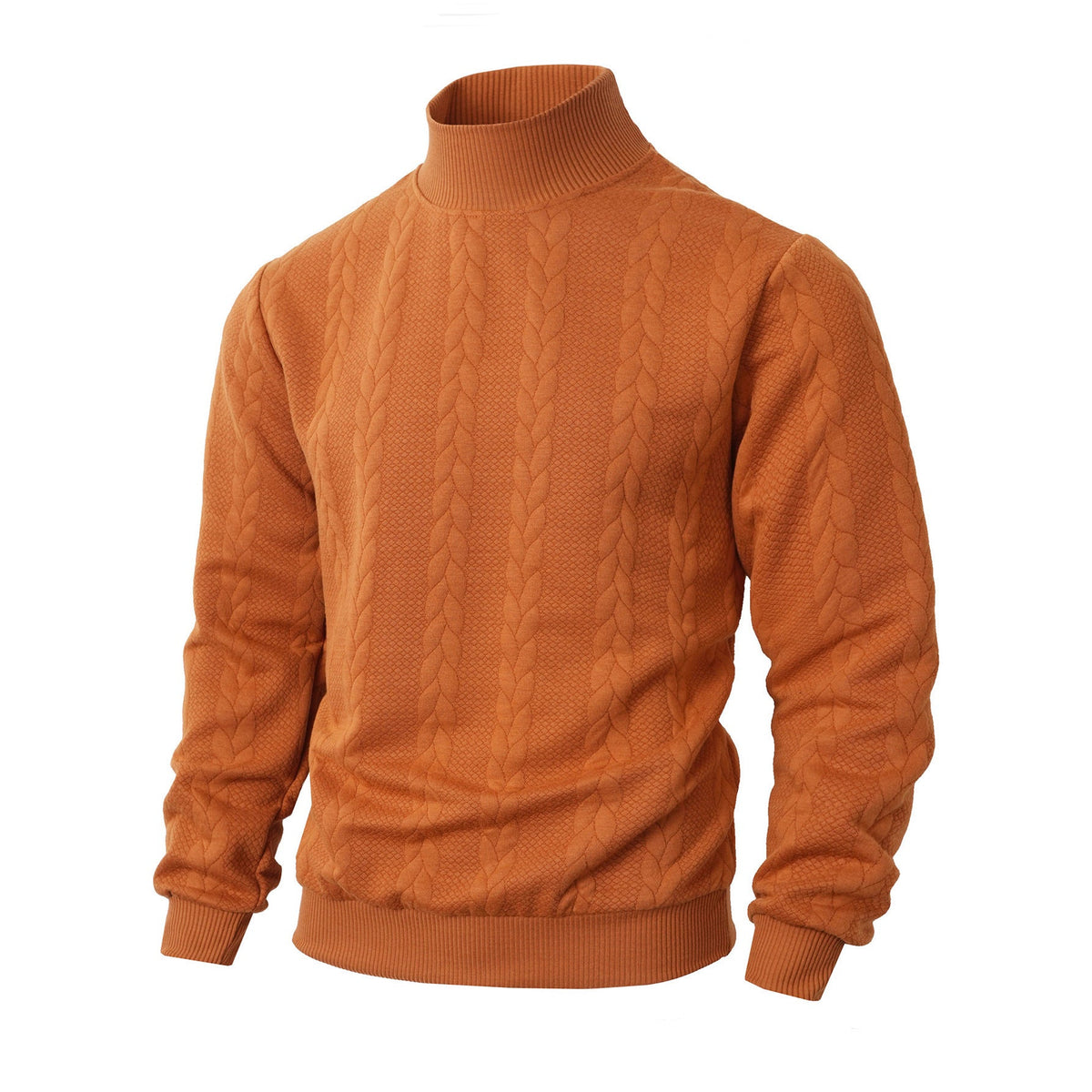 Men's Jacquard Turtleneck Sweater for Casual Autumn Wear