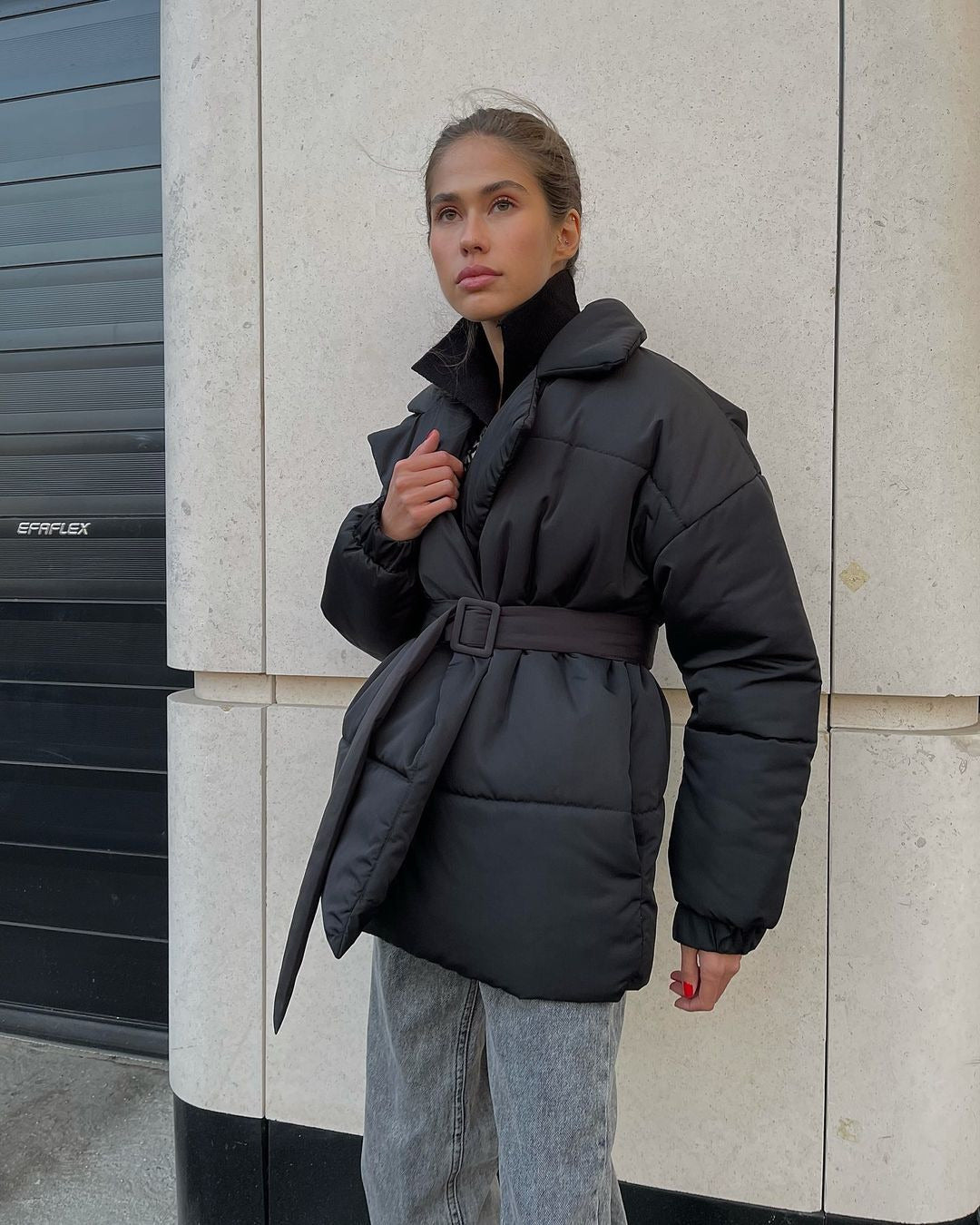 Women's Long Slim Fit Lapel Overcoat for Winter